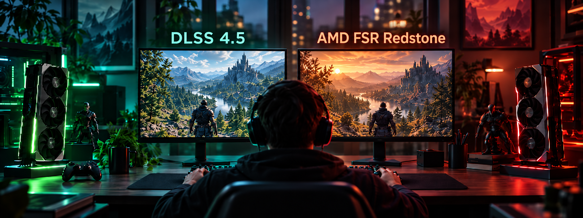 Comparativa entre NVIDIA DLSS 4.5 y AMD FSR Redstone en 2026